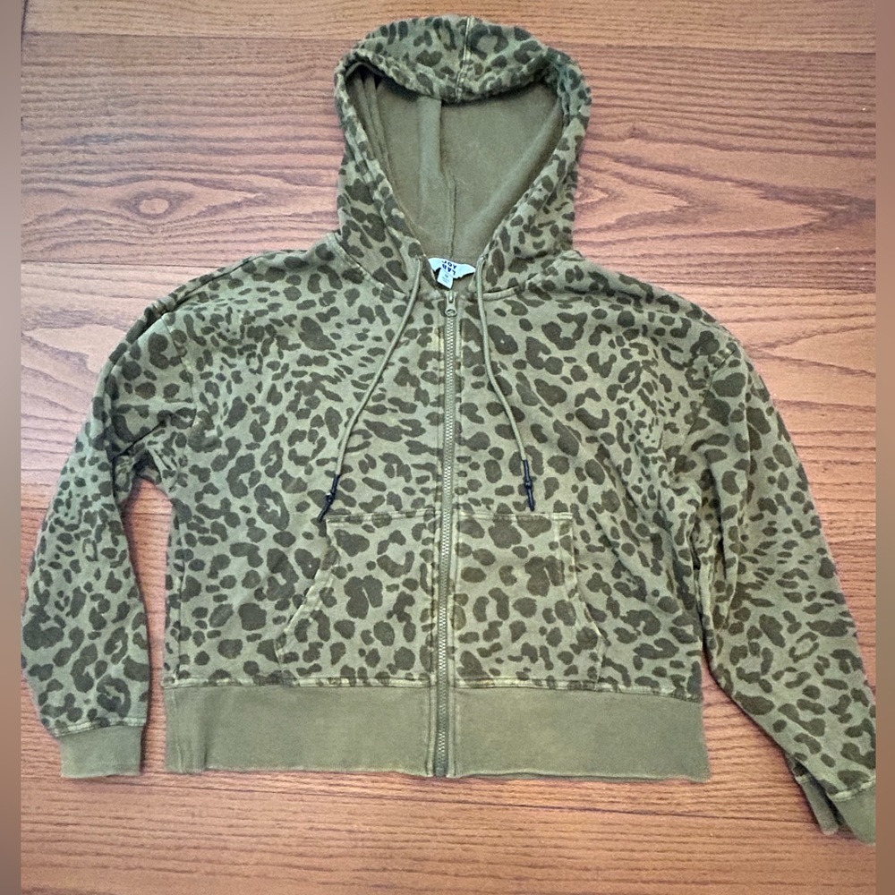 Joy Lab Cheetah Cropped Hoodie
